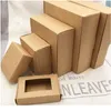 10pcs/lote kraft caixa de janela kraft papel￣o caixa de presente de papel de sab￣o para decora￧￵es de casamento jllfom