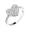 New Fashion Jewelry Rings Hot Sale Creative Heart Shaped Full Diamond Rings Fashion Ladies Jewelry Rings Supply