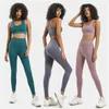 Femmes Sans Couture Yoga Survêtements Mode Sexy Gilet Hauts Courts Taille Haute Leggings Slim Costumes Designer Femme Fitness Fesses Skinny 2Pcs Ensembles