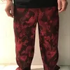 Сатин шелковистый хороший шелк плюс размер эластичная талия китайский дракон печати тонкие карманные пастсгарды Япония мужские брюки домашний сон Workout Jogger 201218