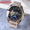 Mens Automatic Mechanical Moon Watches Classic Style 43mm full rostfritt stål Rem TRAP TOPALT KVALITETSVÄGGAR SAPPHIRE SUPER CRIME PREMIUM Factory Clock