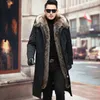 Inverno homens outerwear quente jaqueta de pele de guaxinim natural parkas homens parkas forro jaquetas masculino com capuz parka resistente ao frio