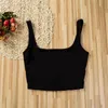 Kvinnor Sommar Sexiga Slim Ärmlös Tankar Toppar Midriff Vest Crop Tops Korta Kvinna Tees Solid Färg Beskurna Toppar 2021 T Shirts Y220304