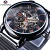 Nieuwe Forsining Fusini Buitenlandse Handel Populaire Stijl Grensoverschrijdende Handmatige Holle Mechanische Horloge Heren Stalen Riem Horloge Watche284g