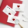 Valentine Greeting Card Heart Printed Letters Bronzing Greeting Cards with Envelope Wedding Anniversary Valentine Gift DIY Cards