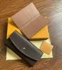 France Designer Women Long Checkbook Wallet Credit Card Po Holder Wallet Brown Mono Gram White Checkered Canvas Leather Sh293r