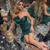 Hunter Green Beadings Mini Short Cocktail Dresses Sexy Gheath Rumblless Rumbles Prom Prom Devensids Droth Night Club Dress Plus Size4402947