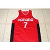 사용자 정의 604 청소년 여성 빈티지 스티브 내쉬 # 7 팀 캐나다 대학 농구 유니폼 크기 S-4XL 또는 사용자 정의 모든 이름 또는 숫자 저지
