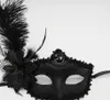 Venice adult masquerade Princess Party Masks female half face sexy side flower ostrich feather mask birthday opening ceremony