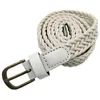 Women Hand Knit Belt Vintage Pin Buckle Weave Leather Thin Belts Waist Strap Female Belt for Dress G220301