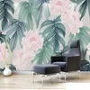 Modern 3D Wallpaper Tropical Rainforest Banana Leaf Bloemen Fotomuur Muurschilderingen Woonkamer TV Sofa Achtergrond Wall Papers voor 3 D