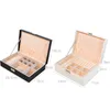 Grote dubbele laag sieraden organizer oorbel hanger ketting opbergdoos PU lederen bril horloge vrouwen cosmetica lippenstift box Y1113