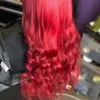 Fala ciała kolorowe ludzkie włosy koronkowe peruki przednie 250 gęstość HD przezroczystą perukę 99J Czerwoną Burgundię Brazylijską perukę dla czarnych kobiet7244662