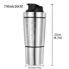 26oz Destacleable Whey Protein Powder Sport Shaker Garrafa para garrafas de água Copo de aço inoxidável Misturador de vácuo Bebida ao ar livre 201221