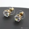 Boucles d'oreilles rondes en zircone, vente en gros, marque violette et blanche, diamant CZ