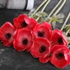 1pc PU Anemone Real touch artificial flower wedding bridal rose bouquet photography props for garden ornament home decoration