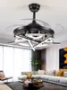 ノルディックベッドルームの装飾LED天井扇風機のライトランプダイニングルームの天井のファンリビングルームのためのリモコンランプ