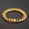 Hip Hop Schmuck Miami Cuban Link Armband 14k 18k Gold vakuumbeschichteter Edelstahl Curb1827222