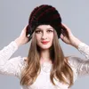 Quality imported mink casual beanie hat sleeve head cap mink pineapple pattern knit hat Y2010248789359