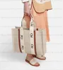 Topp Dam handväskor WOODY Tote shoppingväska handväska kvalitet canvas nylon mode linne Stora strandväskor lyx designer resor Crossbody Shoulder Plånbok Plånböcker