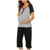 Maternidade sleepwear pijamas roupas verão 2020 mulheres maternidade manga curta entrega rápida de produtos quentes maternidade close lj201120