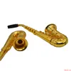 Metal Pipe Set Kit Big Large Saxophone Trumpet Speaker Sax Shape Tobacco Pipes Smoking Herb Cigarette Pipe with Screens Mesh Filte7247304