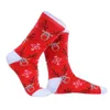 Рождественские носки из хлопка с мультяшным принтом, забавные теплые зимние носки для вечеринки, новогодние длинные мужские и женские милые H1U6