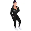 Tute con cappuccio da donna Casual Sport Set da 2 pezzi Completi Abbigliamento sportivo manica lunga da jogging Tuta sportiva Cardigan K8406