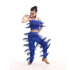 Vestidos de dança latina Salto de baile com franjas Calças de vestido com franjas de lantejoulas Salsa Samba Traje Crianças Crianças Meninas altura 110 -170cm1256t