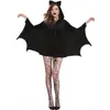 Temas carnaval de disfraces de Halloween Palo del partido Negro del vestido del traje de Cosplay Mujer Bat Capa atractivo del vampiro de moda para fiestas
