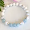 MG1091 Top Grade Aquamarine Bracelet for Women Healing Crystals Yoga Mala Bracelet Natural Howlite Gemstone Hearling Balance Brace286n