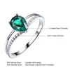 UMCHO Grüner Smaragd Edelstein Ringe für Frauen 925 Sterling Silber Schmuck Romantischer klassischer Wassertropfen Ring Valentinstag Geschenk 211217