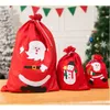 2020 sacchetto regalo di caramelle di Natale con coulisse rosso Zaino di Babbo Natale non tessuto fatto a mano Decalcomania Borsa di Natale Forniture natalizie T9I00630