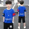 Summer Chłopcy Zestawy odzieży Dzieci T Shirt krótkie rękawowe spodnie Dwa kawałki Dzieci Ubrania dla dzieci 6 8 10 11 12 lat 220620