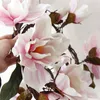 185см Искусственная магнолия Шелковая поддельная цветочная ветвь Fleur Artishielle Flores Arrange Table Wedding Home Decor Accessory Y200903