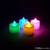 Vela LED Tealight Vela sem chama Chá Luz Colorida Bateria Operar Lâmpada Aniversário Festa de Casamento Decoração de Natal Luz YL0237