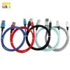 Carga de cable USB Micro USB Tipo-C Cables de tela de color puro para Samsung Xiaomi Cables móviles Cable USB 100 PCS/LOT