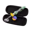 Headshop214 NC015 Hookah Spill-proof Smoking Pipe Colorful Calabash Glass Bong About 6.93 Inches 10mm 14mm Quartz Banger Nail Ceramic Tip Clip Dabber Tool Bag Set