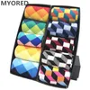 MYORED Mens Colorful Casual Dress Socks Combed Cotton Striped Plaid Geometric Lattice Pattern Fashion Design High Quality 200924