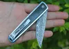 Kampanj Damascus Flipper Folding Blade Knife VG10-Damascus stål Drop Point Blades Colfiber   Steels Sheet Handle Knives