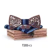 Wooden Bowtie set 9 styles Handkerchief Bow tie cufflinks for men business Chirstmas Gift free TNT DHL FEDEX