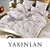 YAXINLAN literie couleur pure pur coton plante fleurs motifs frais drap de lit housse de couette taie d'oreiller 4-7pcs T200110