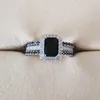 925 anéis de casamento de prata esterlina Conjunto 3 em 1 anel de banda para mulheres noivado jóias de moda de moda dedo Christmas8608683