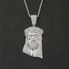 18 Karat vergoldet, großer Jesus-Halsketten-Anhänger, verschmutzte Rückseite, Herren-Hip-Hop-Schmuck, Geschenk mit Seilkette