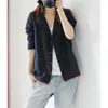 새로운 캐주얼 니트 블레이저 Mujer 스프링 겉옷 여성 정장 재킷 느슨한 대형 숙녀 싱글 브레스트 짧은 코트 F726 201201