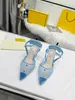 Summer women's mesh transparent high-heeled sandals versatile, comfortable and sexy, complete packaging, sizes 35-42