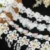 15 Yard Embroidered Flower Pearl Beads Sewing Lace Edge Trim Ribbon DIY Vintage Trimmings Edging Fabric Applique Craft Party Clothes Sewing Supply Decor