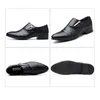 Business Single Buckle Mens Formalne Buty Mężczyźni Biurowe Party Wedding Slip On Sukienka Czarne Brązowe Buty