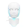 LED Photon Facial Neck Mask fotodynamisk akne terapi PDT Skin Åtdragning Föryngring Skönhet 7 Färger