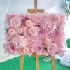 Silk rose Fleurs 3D Toile de toile de toile de toile de fond de mariage décoration artificielle fleur artificiel panneau mural pour décor à la maison